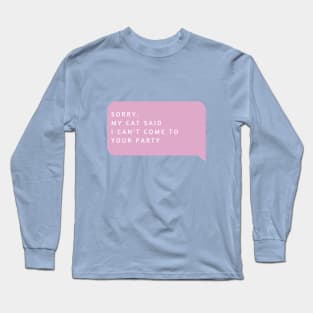 Cat person Cat lover No Party Long Sleeve T-Shirt